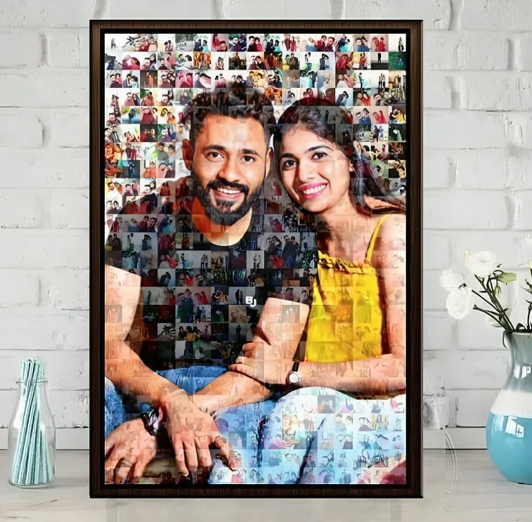 Custom Mosaic Photo Frame of Couple