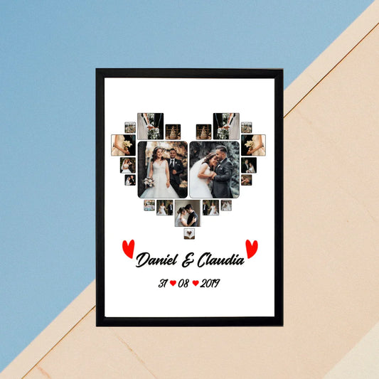 Heart Photo Collage Frame - With Date [product_type]