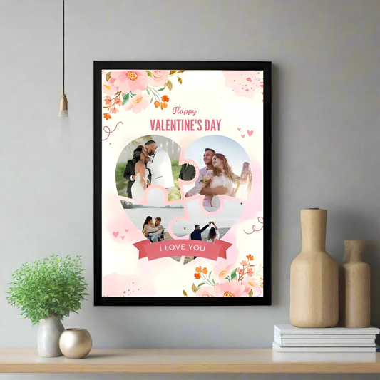 Personalized Valentine's Day Puzzle Heart Photo Frame giftpartystudio