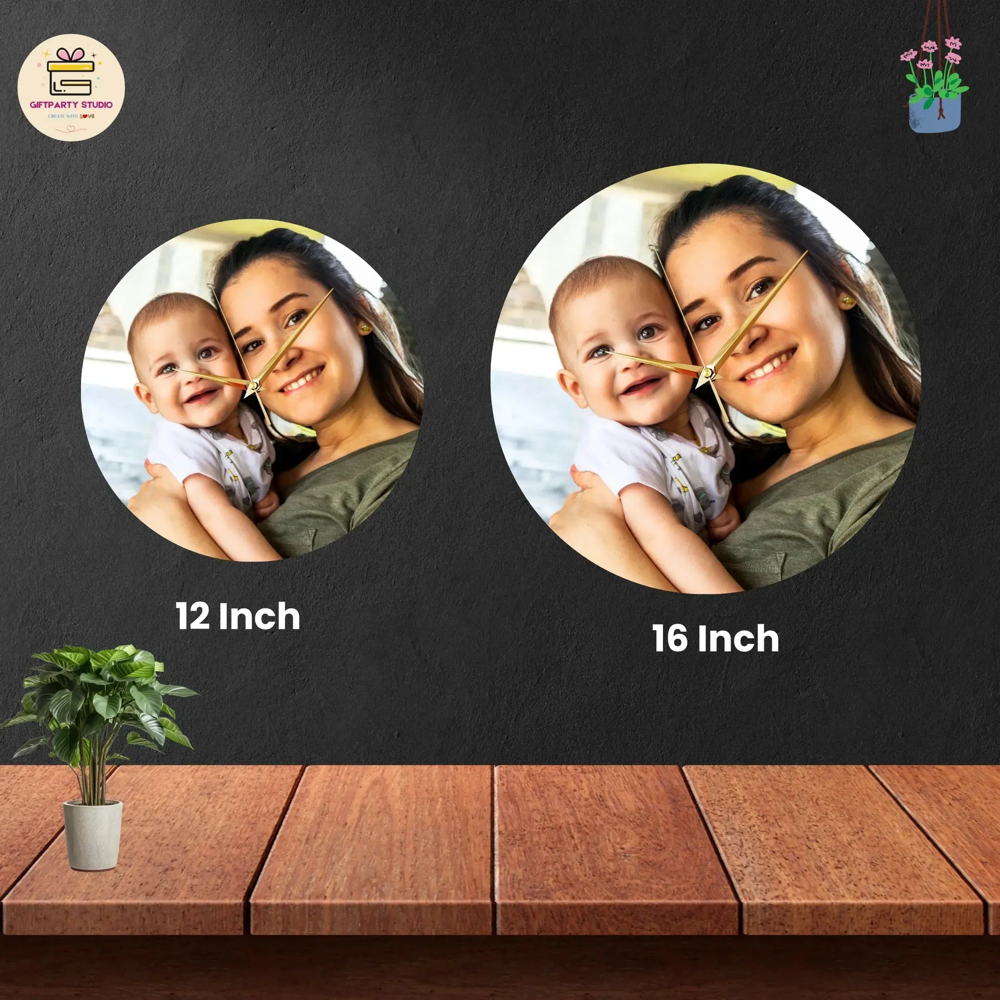 Personalized Photo Wall Clock - A1 giftpartystudio