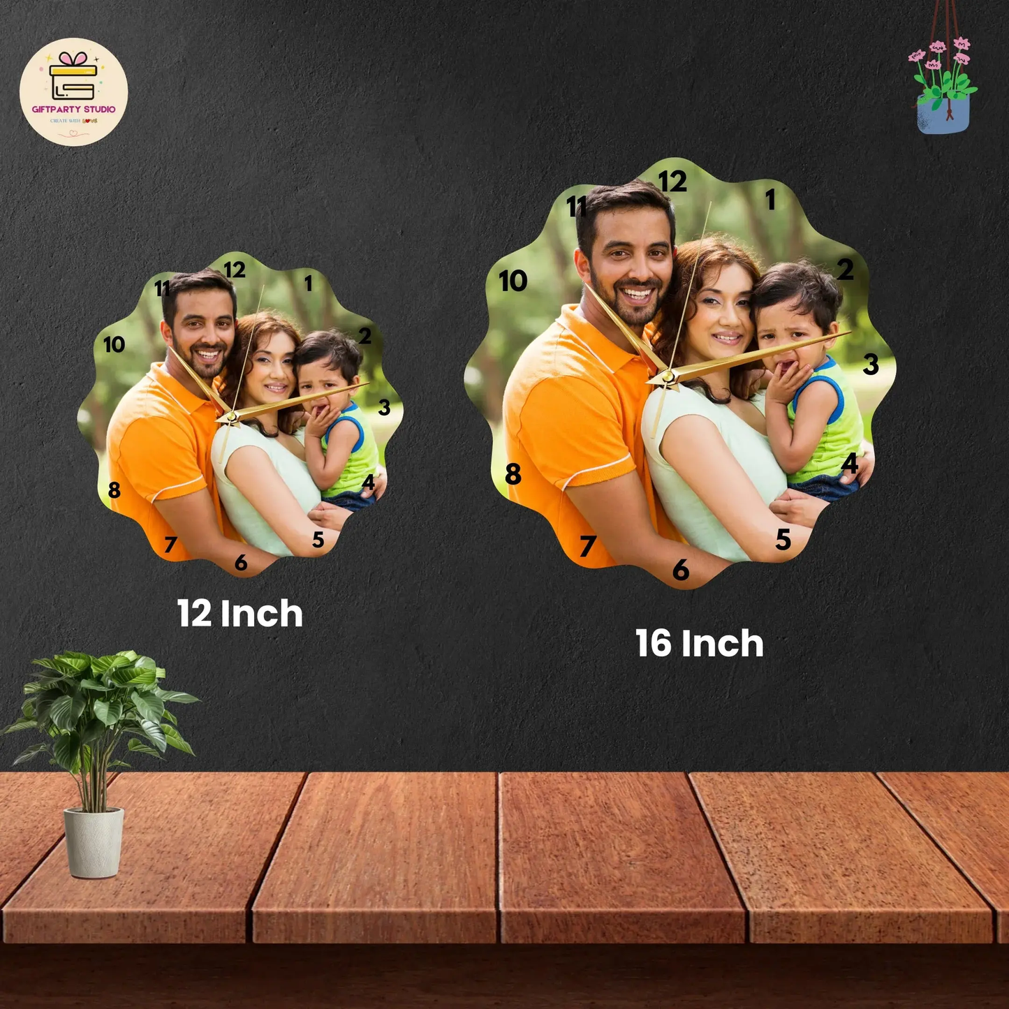 Personalized Photo Wall Clock - A3 giftpartystudio