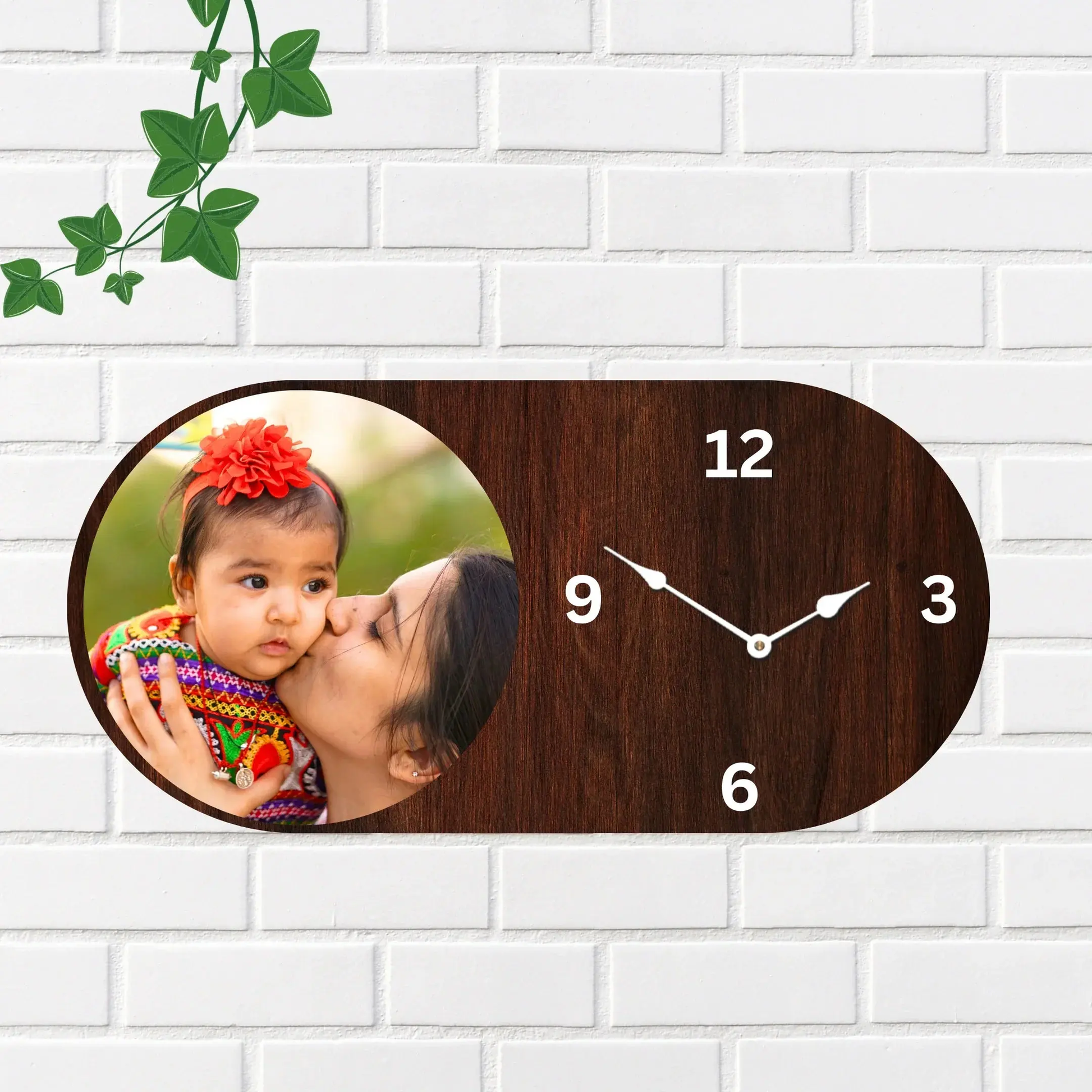 Personalized Wooden Photo Wall Clock-1 (2) giftpartystudio