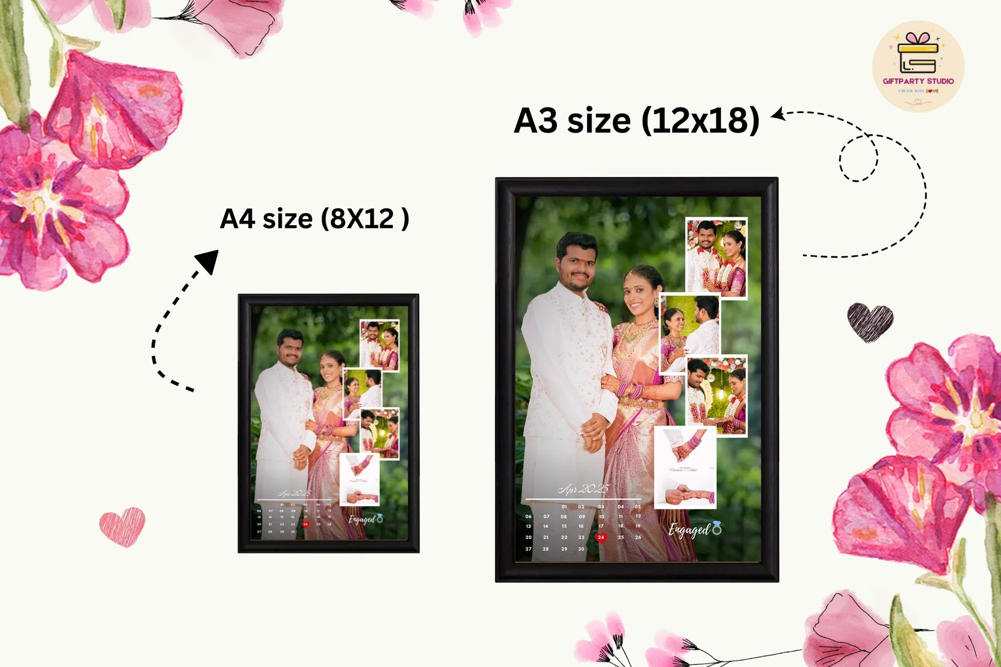 Personalized Photo Frame Calendar giftpartystudio